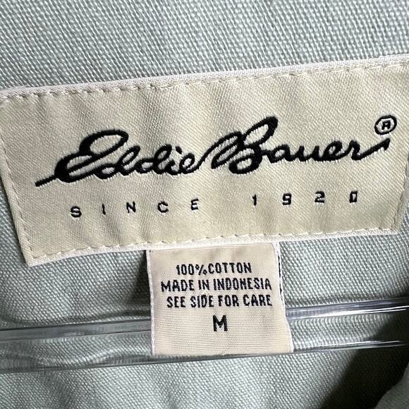 EDDIE BAUER Womens Denim Button Up Utility Jacket Regular Fit Sage Green Size M - Picture 5 of 6